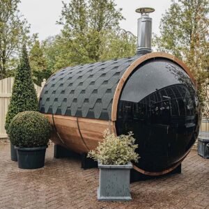 sauna exterieur en bois baril