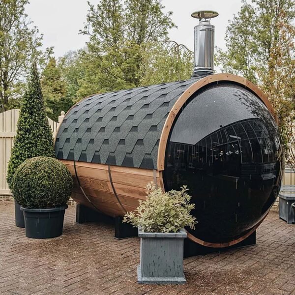 sauna exterieur en bois baril