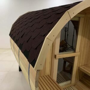 sauna exterieur bois toit
